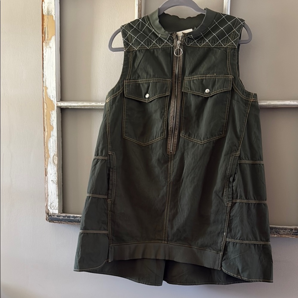 NWT Sleeveless Green Utility Dress